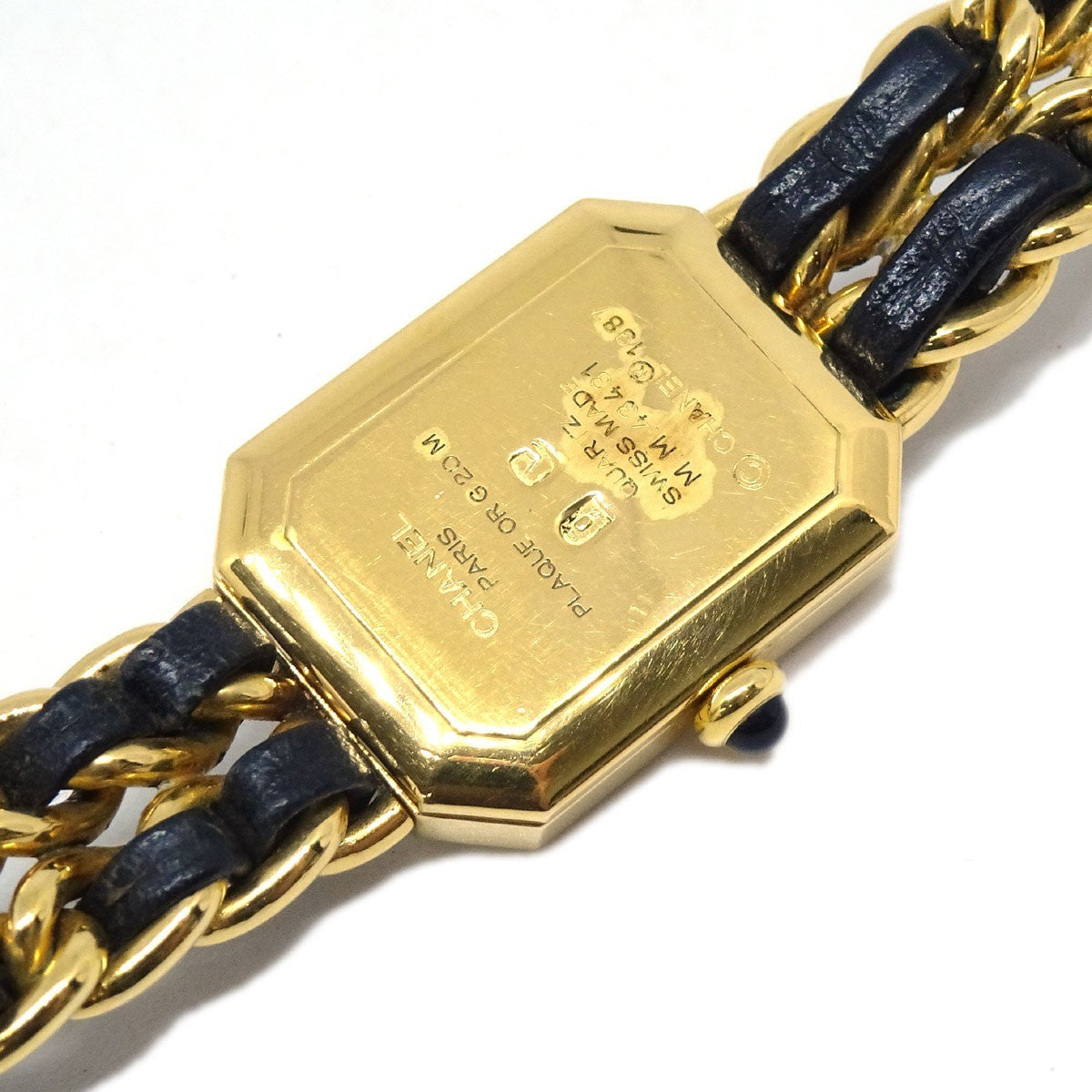 Chanel Premiere Rock Quartz Plated Metal And Leather Watch (Pre-Owned)