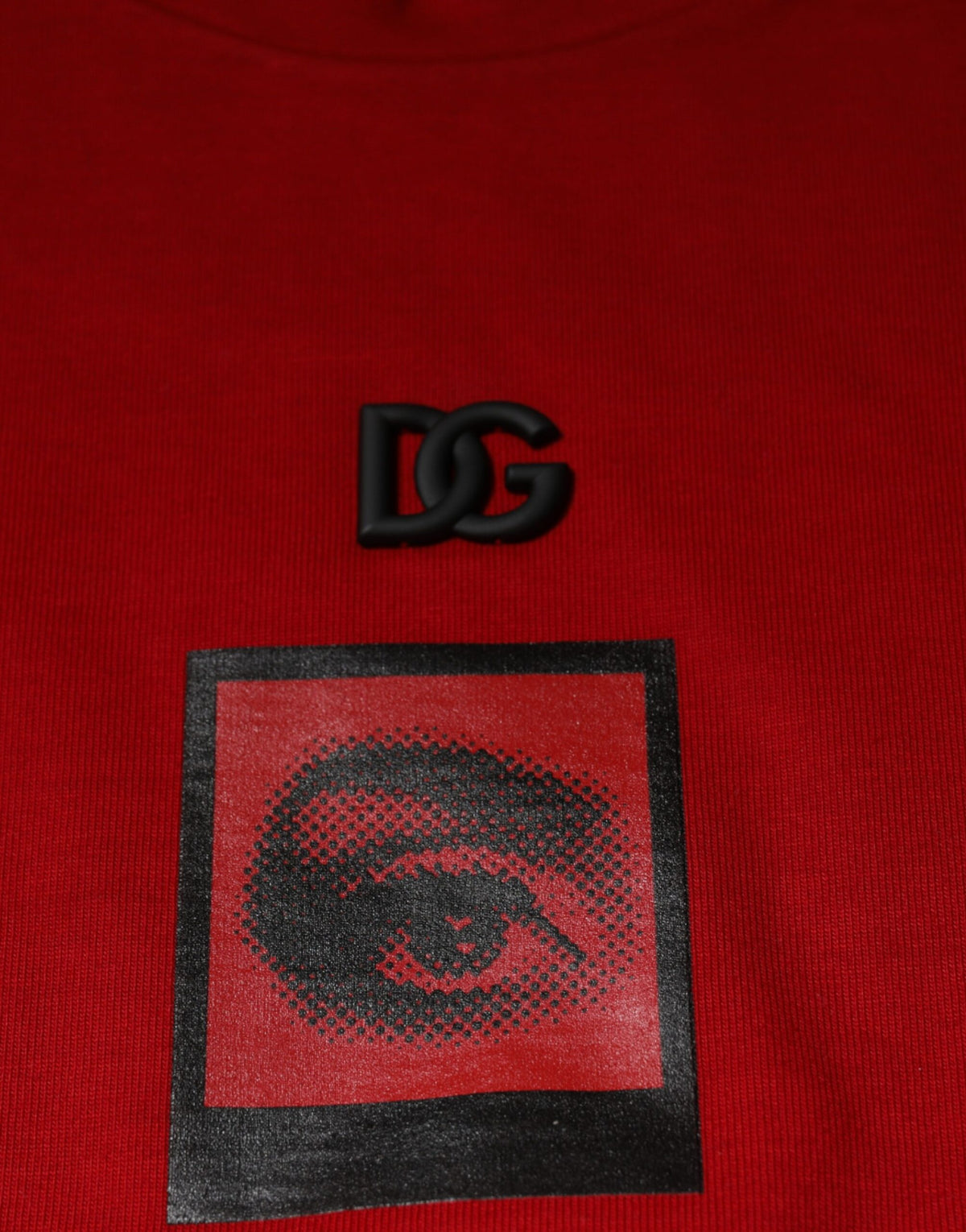 Dolce & Gabbana Red DG Eye Cotton Crew Neck Men's T-shirt