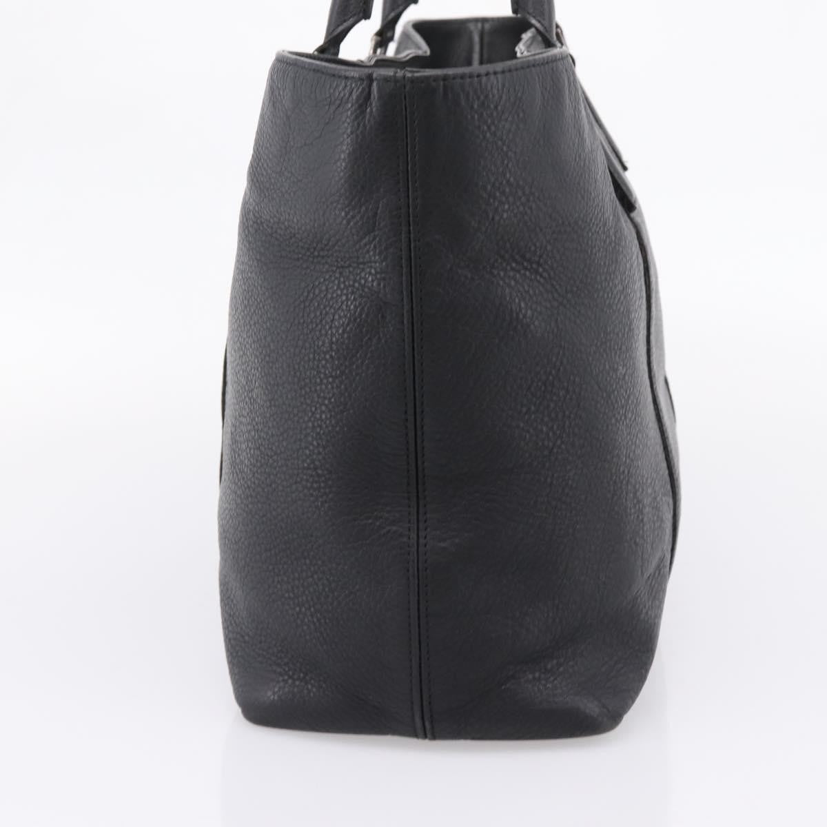 Burberry Black Label Leather Black Leather Tote Bag Bag (Pre-Owned)