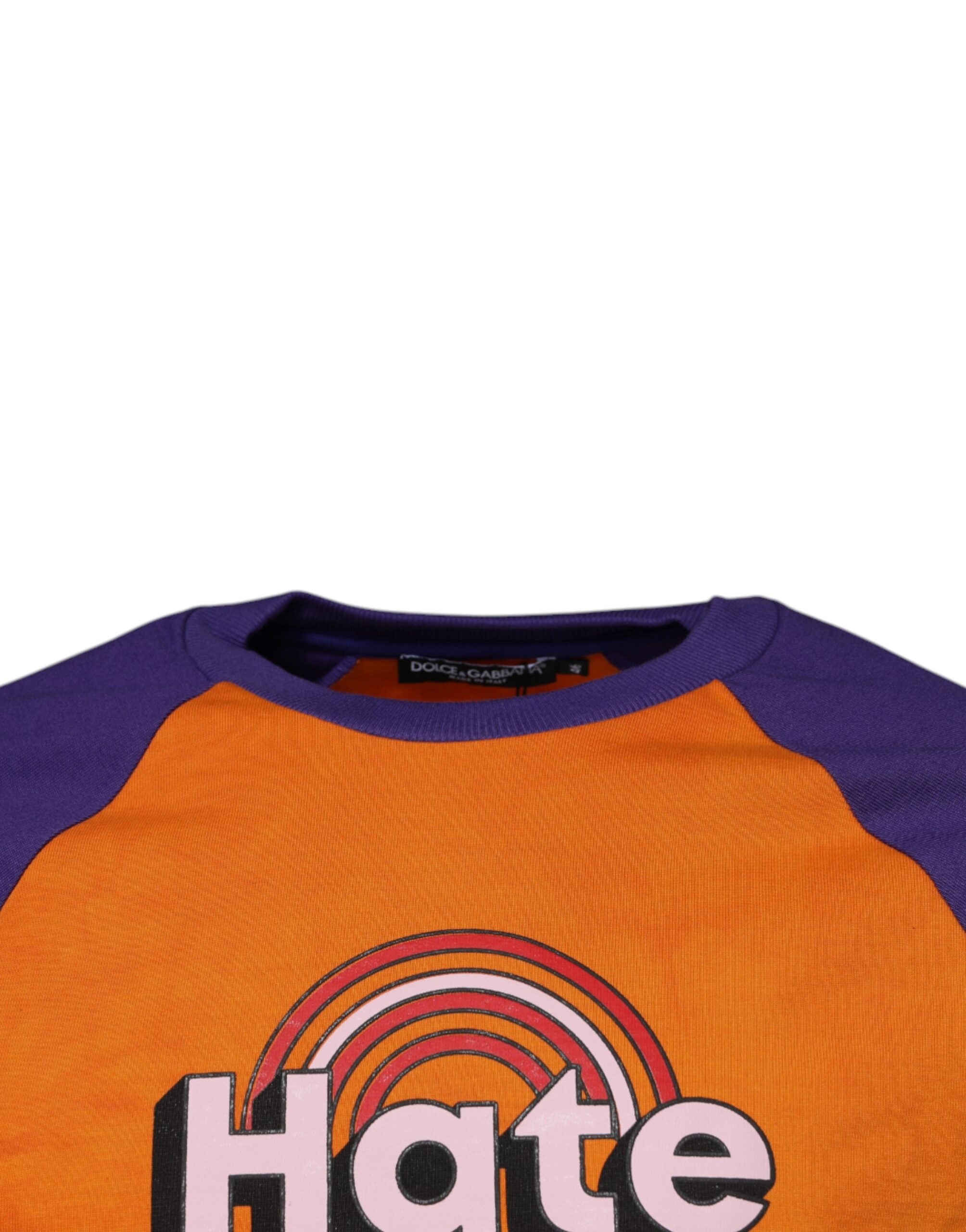 Dolce & Gabbana Orange Purple Graphic Print Short Sleeves Men's T-shirt