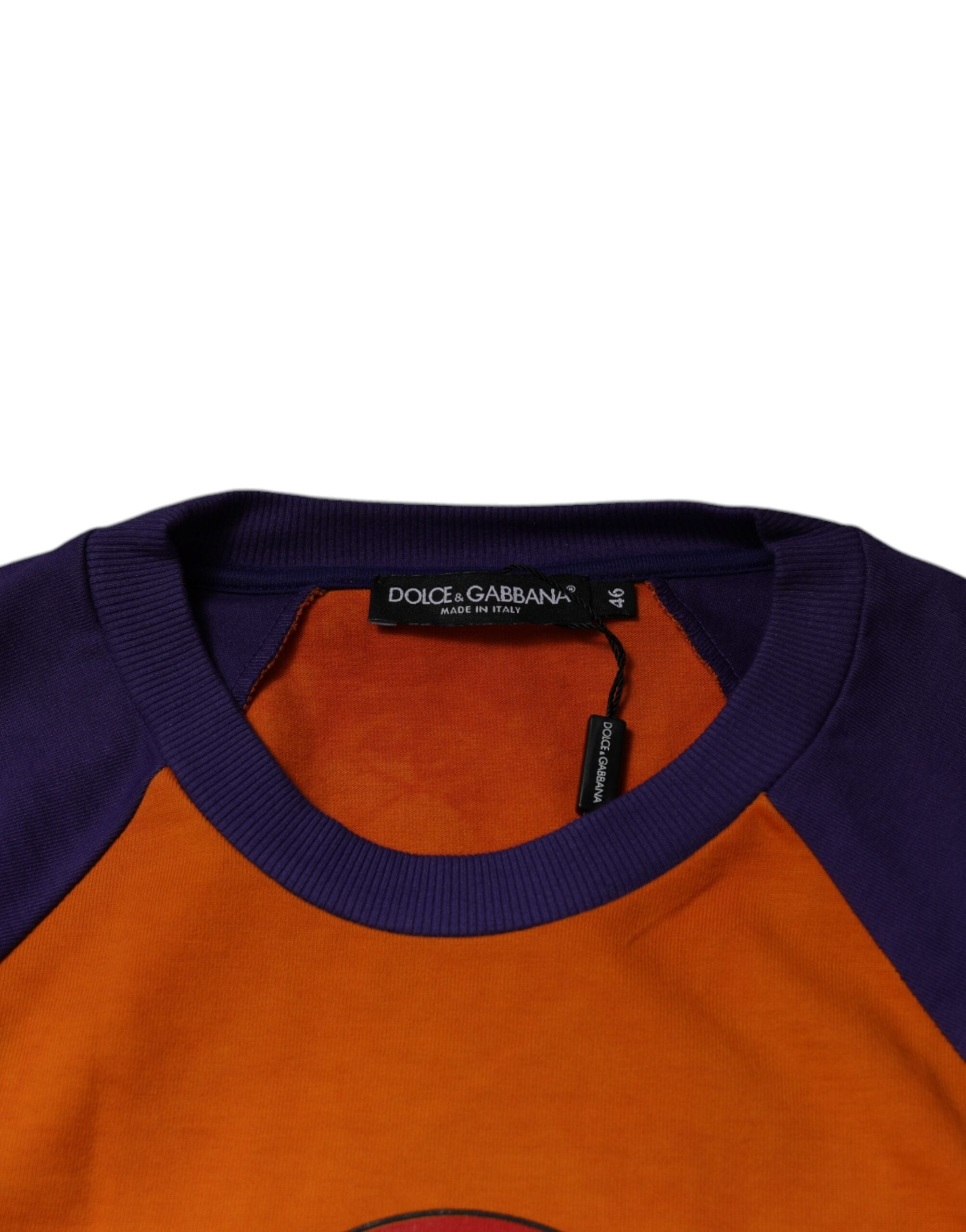 Dolce & Gabbana Orange Purple Graphic Print Short Sleeves Men's T-shirt