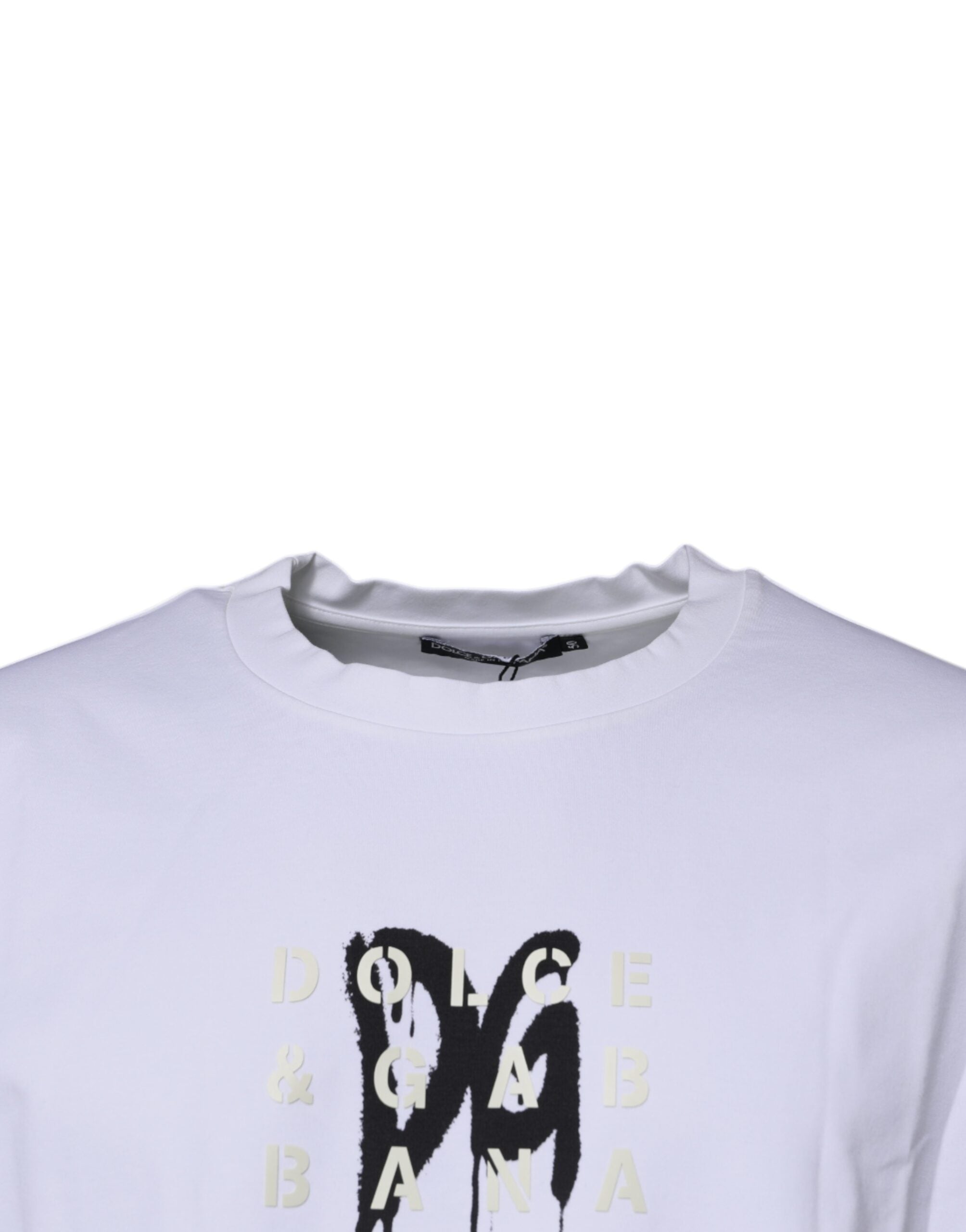 Dolce & Gabbana White DG Logo Cotton Crew Neck Men's T-shirt