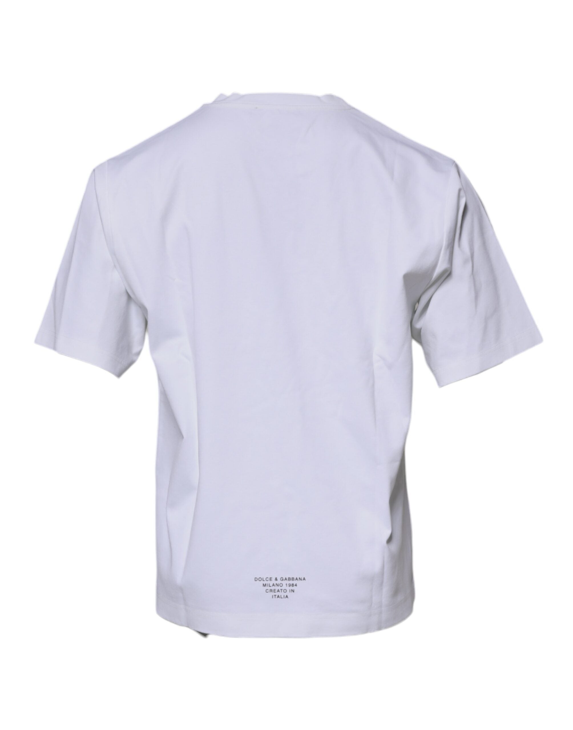 Dolce & Gabbana White DG Logo Cotton Crew Neck Men's T-shirt