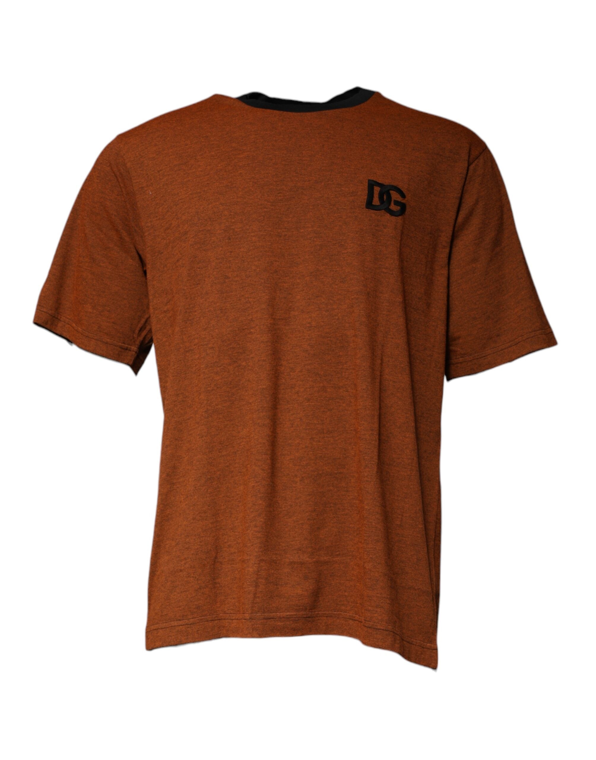 Dolce & Gabbana Brown DG Logo Cotton Crew Neck Men's T-shirt