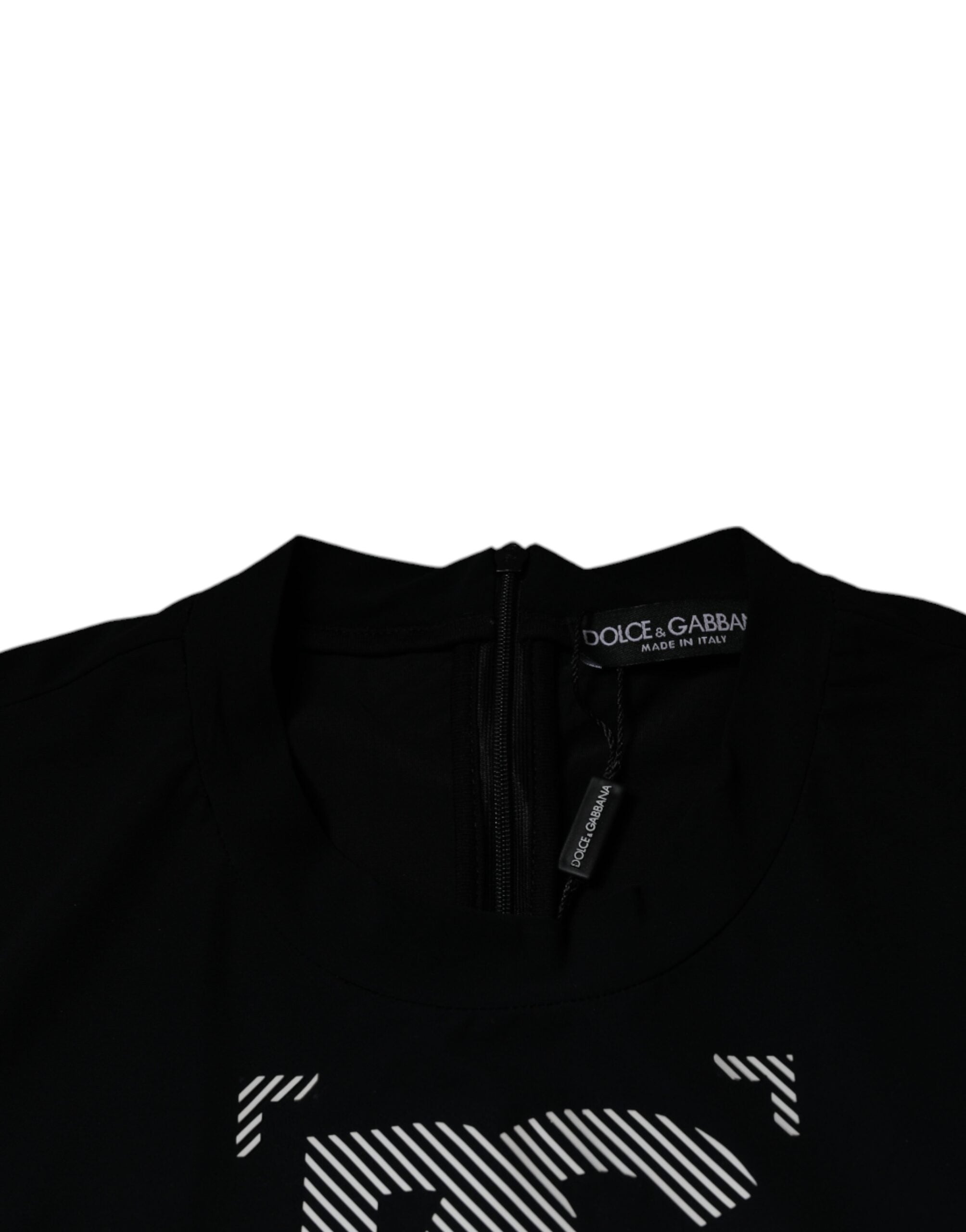 Dolce & Gabbana Black Graphic Print Nylon Crew Neck Men's T-shirt (Pre-Owned)