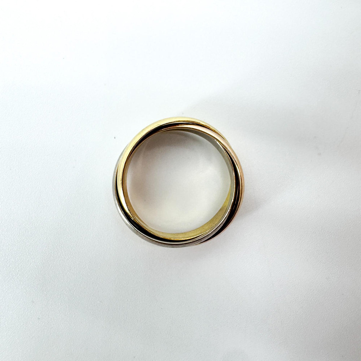 Cartier Trinity 18K Tricolor Gold Gold Gold Ring Jewelry (Pre-Owned)
