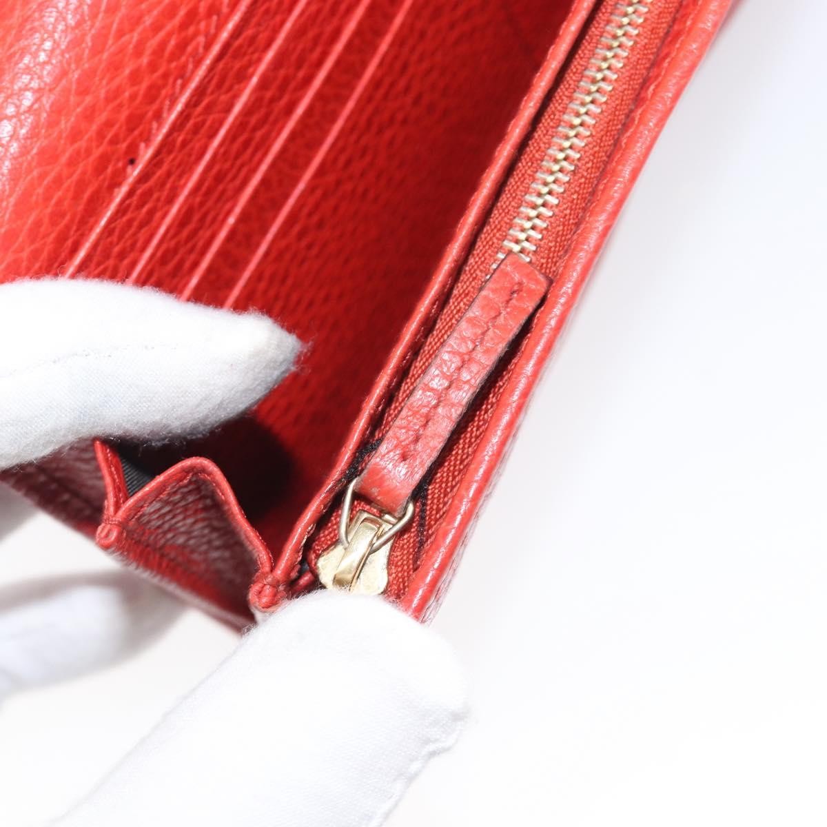 Gucci Swing Wallet On Strap Leather Red Leather Crossbody Bag Bag (Pre-Owned)
