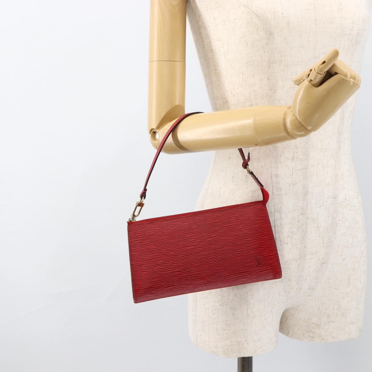 Louis Vuitton Pochette Accessoires Epi Leather Red Leather Clutche & Pouche Bag (Pre-Owned)