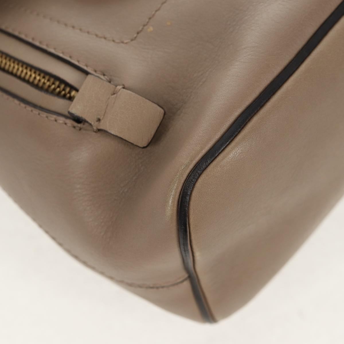 Chloe Faye Leather And Suede Gray Leather Backpack Bag (Pre-Owned)