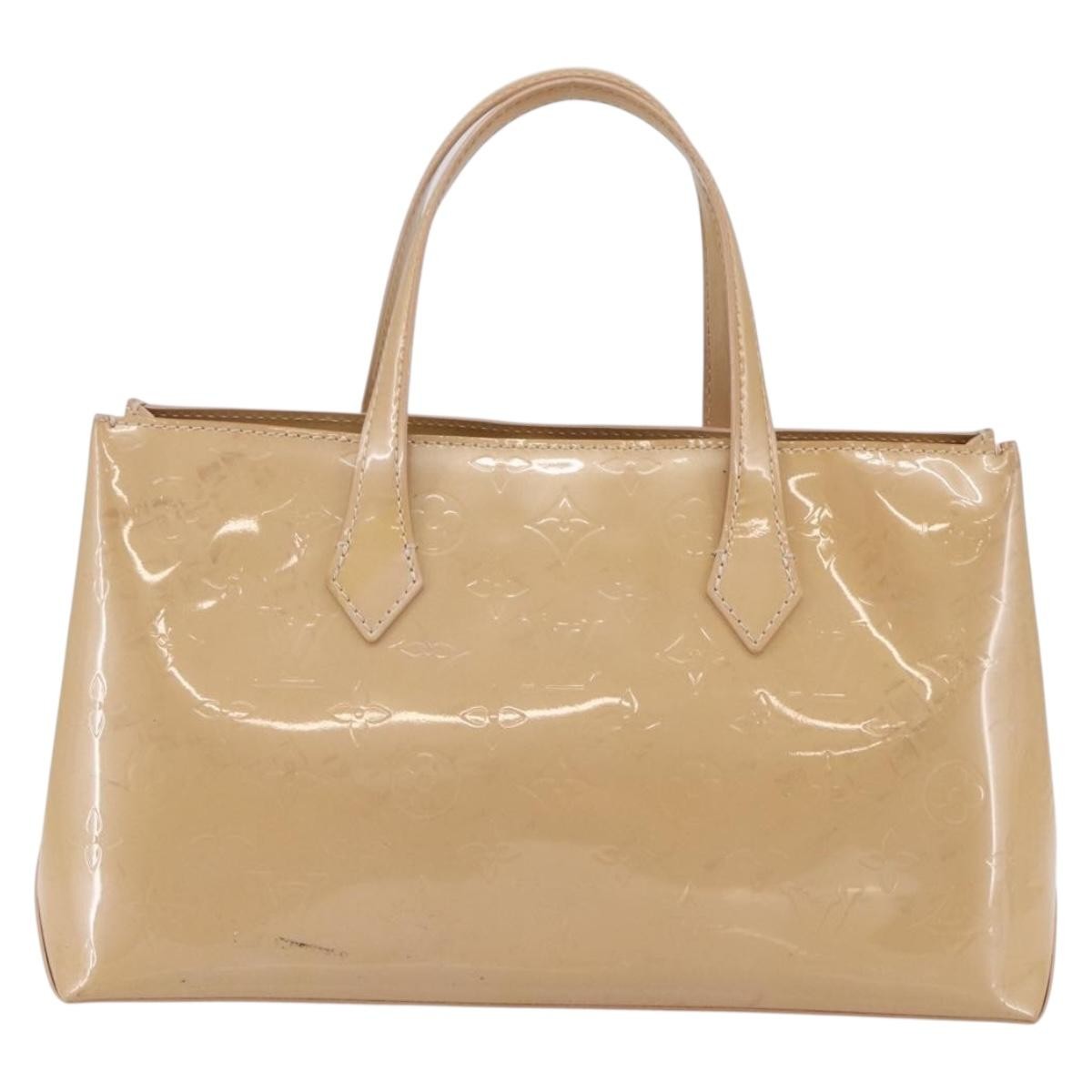 Louis Vuitton Wilshire Monogram Vernis Beige Patent_Leather Handbag (Pre-Owned)