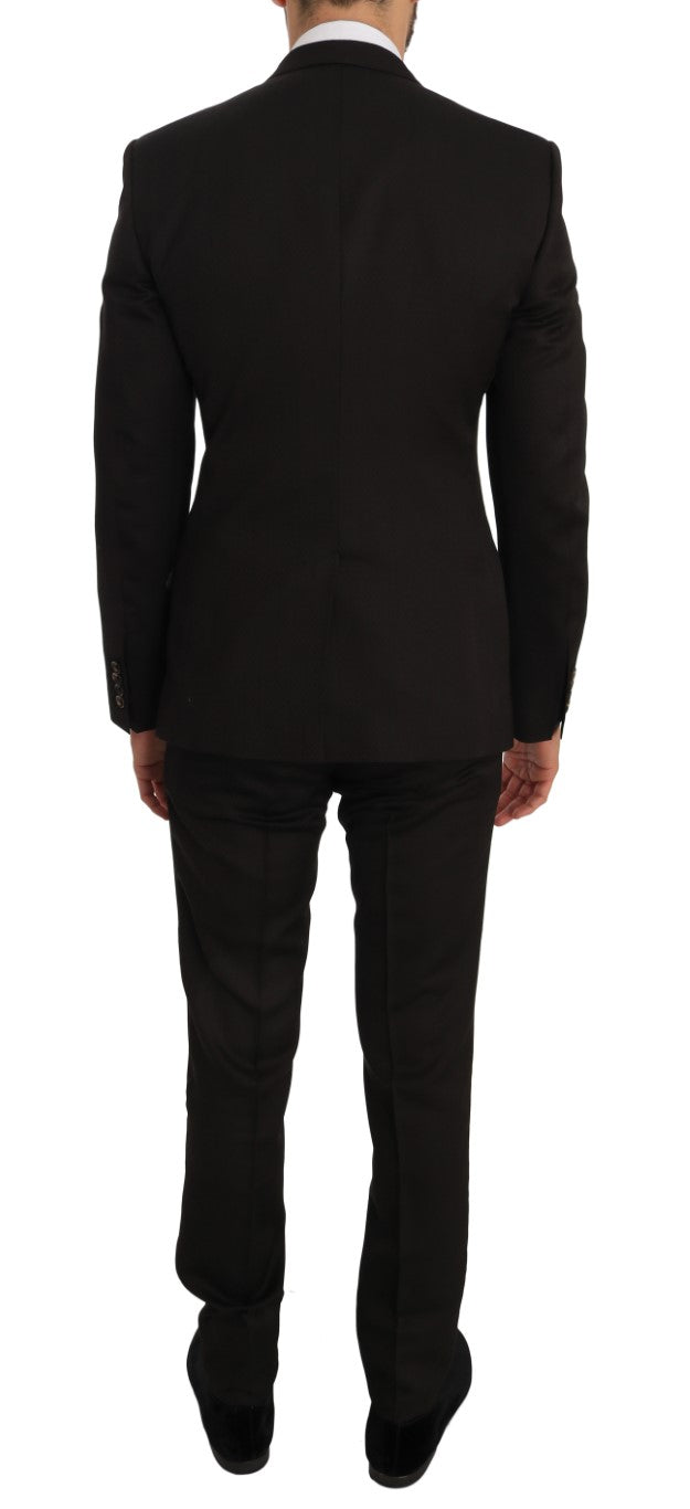 Dolce & Gabbana Elegant Brown Jacquard Martini Men's Suit