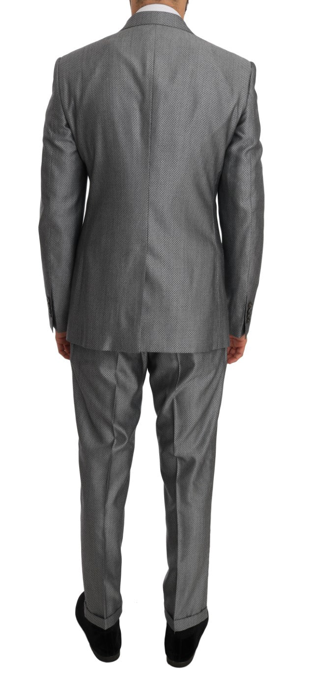 Dolce & Gabbana Black Stretch Crystal Bee Slim Fit Men's Suit