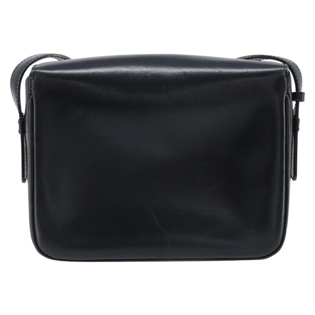 Celine Shoulder Leather Black Leather Shoulder Bag Bag (Pre-Owned)