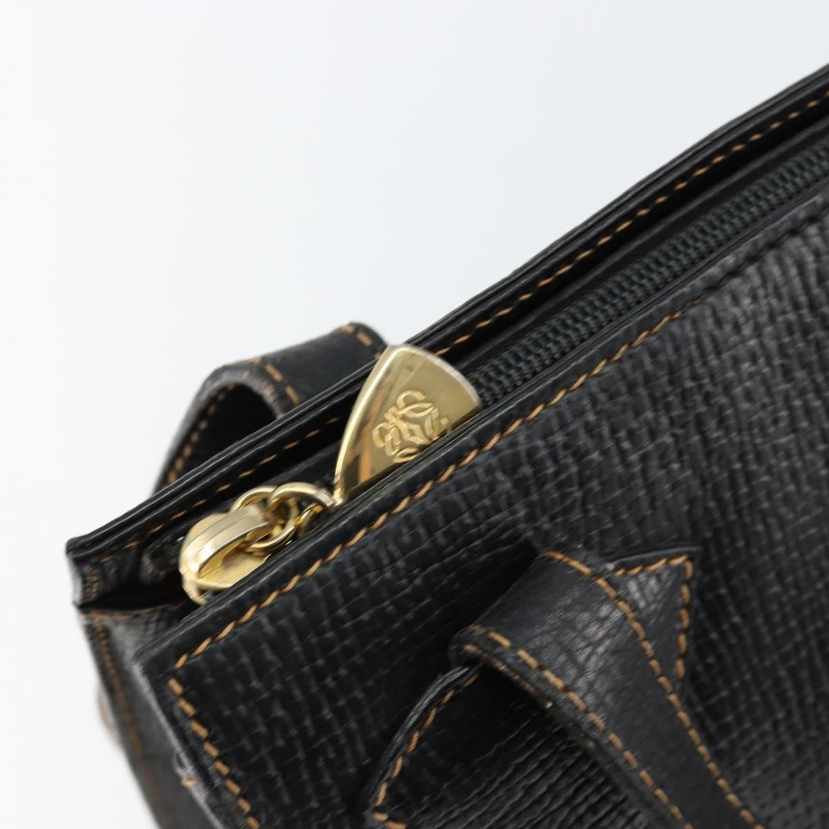Loewe Tote Leather Black Leather Tote Bag Bag (Pre-Owned)