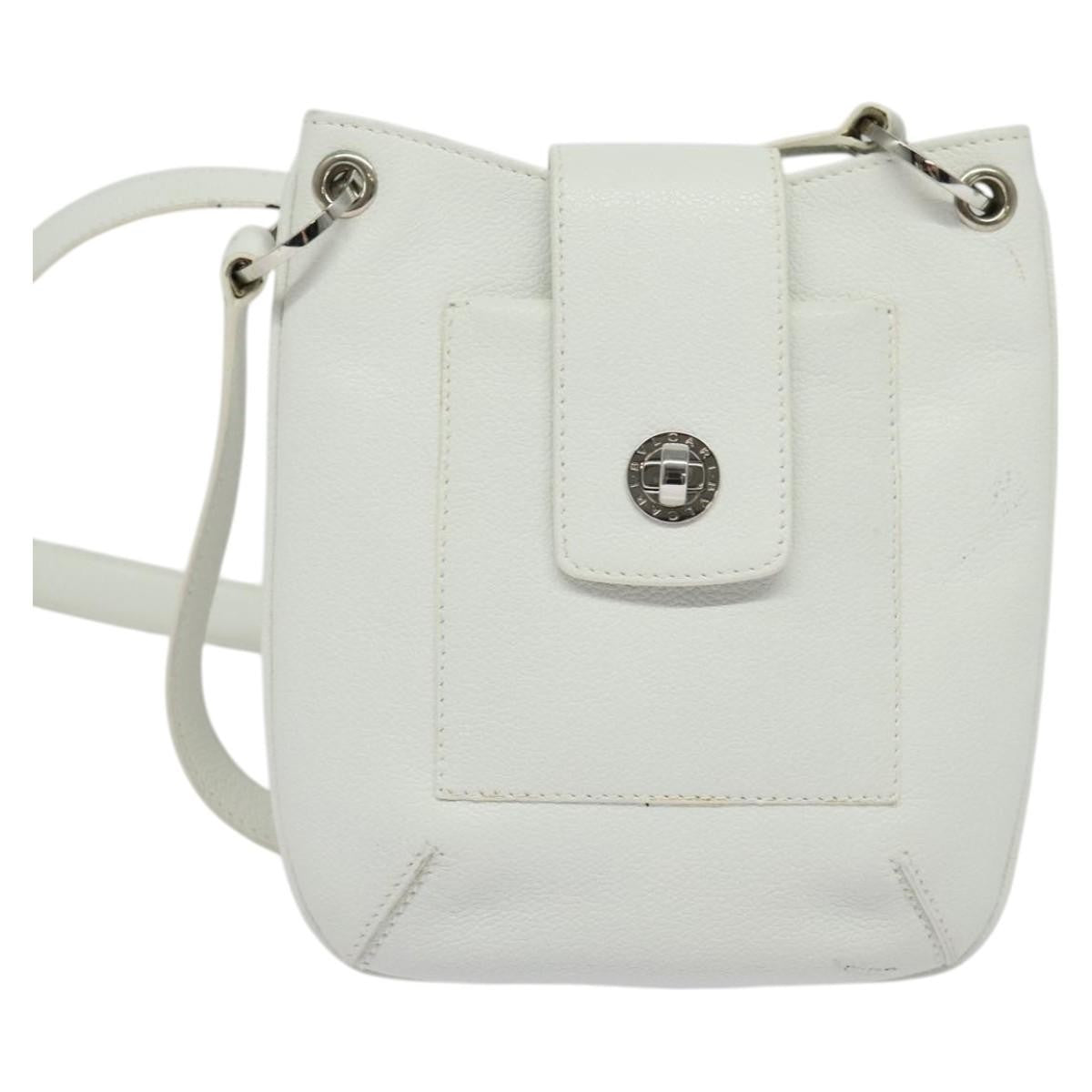 Bvlgari Vintage Leather White Leather Shoulder Bag Bag (Pre-Owned)