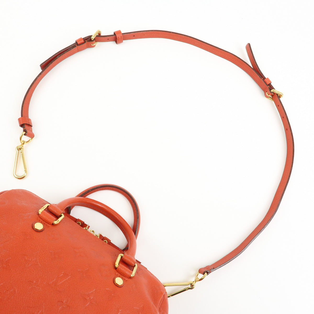 Louis Vuitton Speedy Bandouliere Monogram Empreinte Leather Orange Leather Handbag (Pre-Owned)