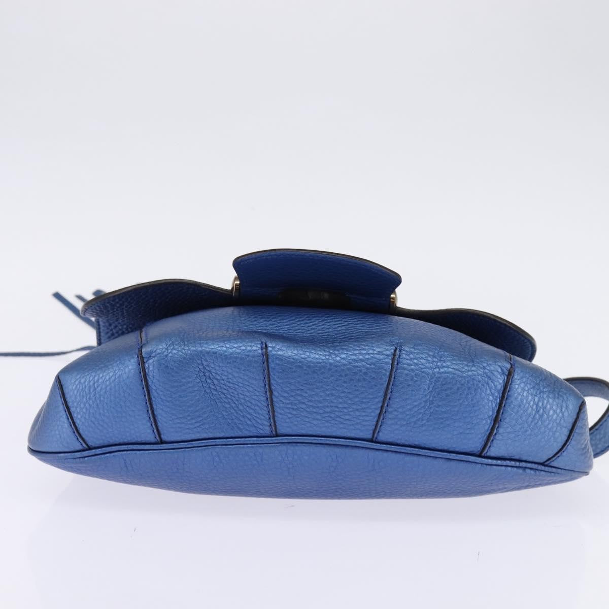 Gucci Nouveau Fringe Leather Blue Leather Shoulder Bag Bag (Pre-Owned)