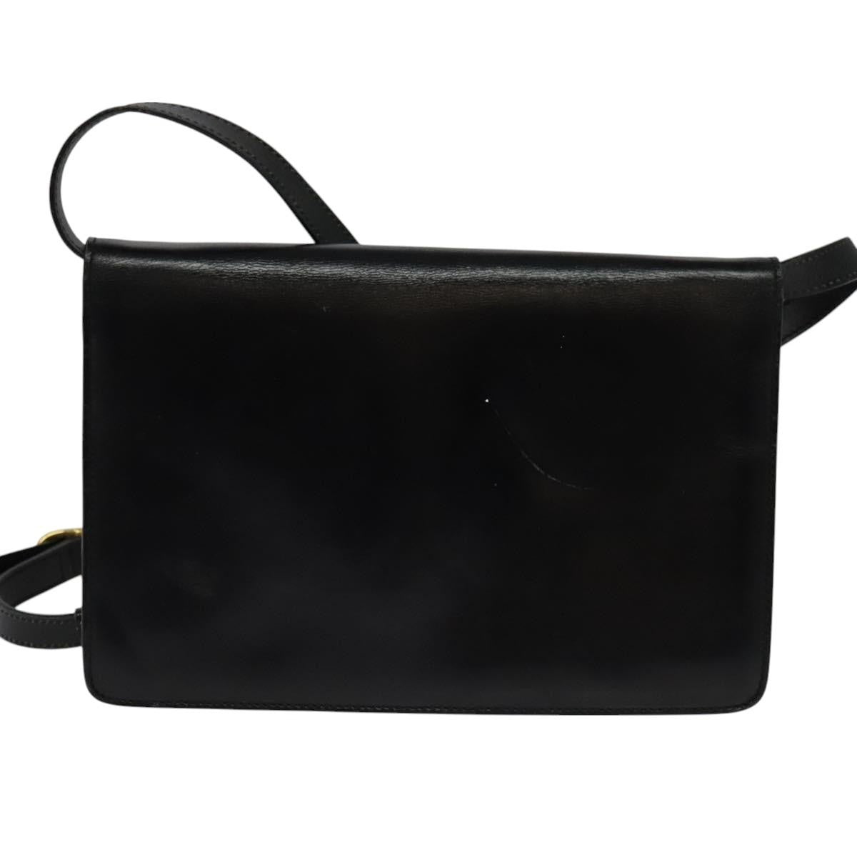 Celine Envelope Leather Black Leather Shoulder Bag Bag (Pre-Owned)
