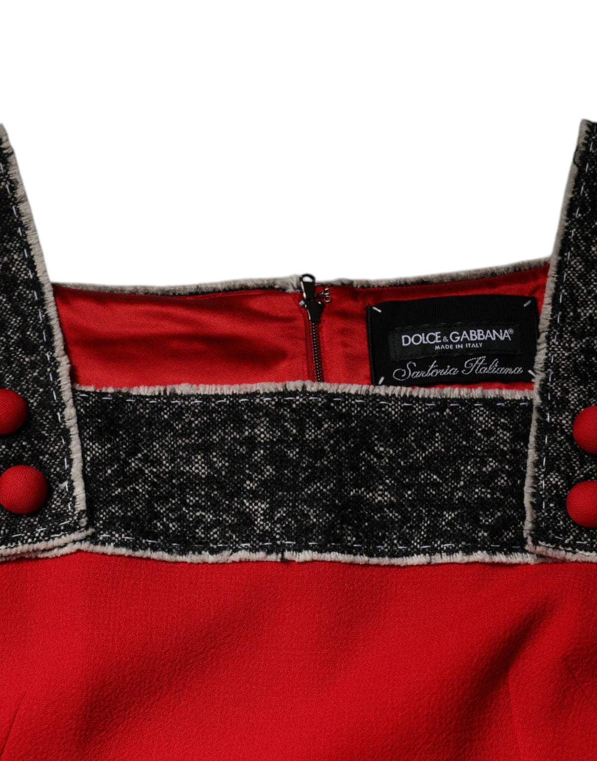 Dolce & Gabbana Red Wool Sleeveless A-line Flared Mini Women's Dress