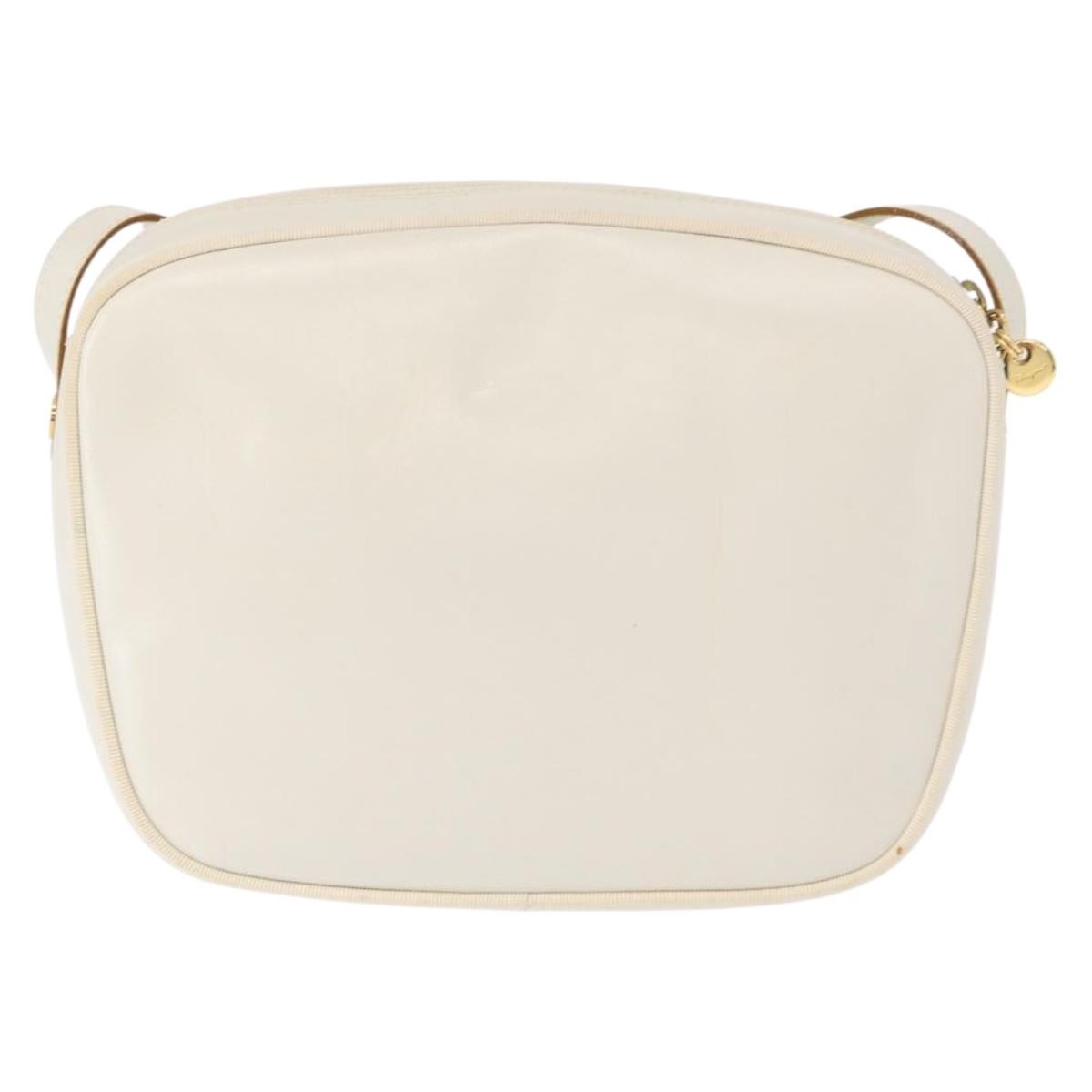Salvatore Ferragamo Vala Leather White Leather Shoulder Bag Bag (Pre-Owned)