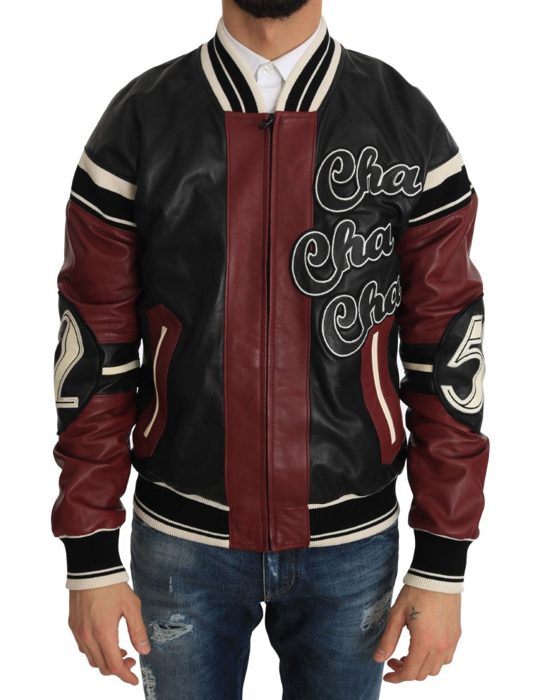 Dolce & Gabbana Exquisite Sheepskin Leather Bomber Men's Jacket
