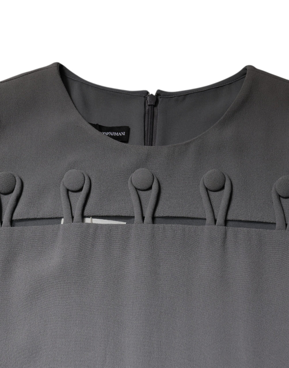 Emporio Armani Gray Round Neck Sleeveless A-line Mini Women's Dress (Pre-Owned)