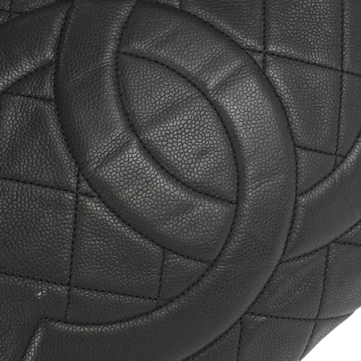 Chanel Timeless Cc Expandable Quilted Caviar Black Leather Tote Bag Bag (Pre-Owned)