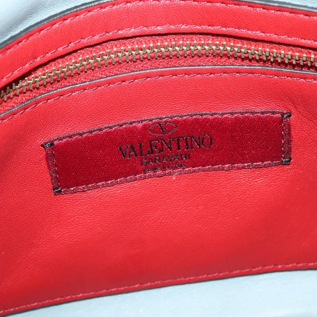 Valentino Garavani Rockstud Spike Flap Quilted Suede Blue Suede Handbag (Pre-Owned)