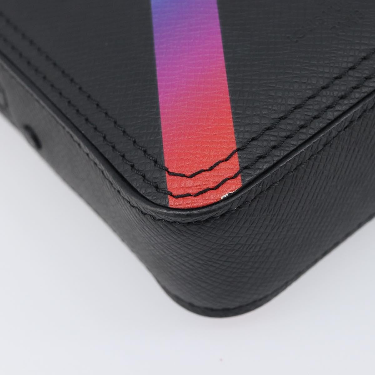 Louis Vuitton Danube Messenger Rainbow Taiga Leather Black Leather Handbag (Pre-Owned)