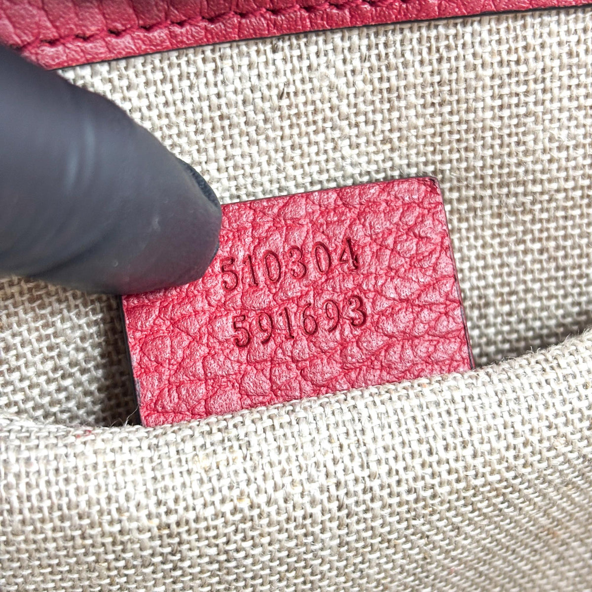 Gucci Interlocking Leather Red Leather Shoulder Bag Bag (Pre-Owned)