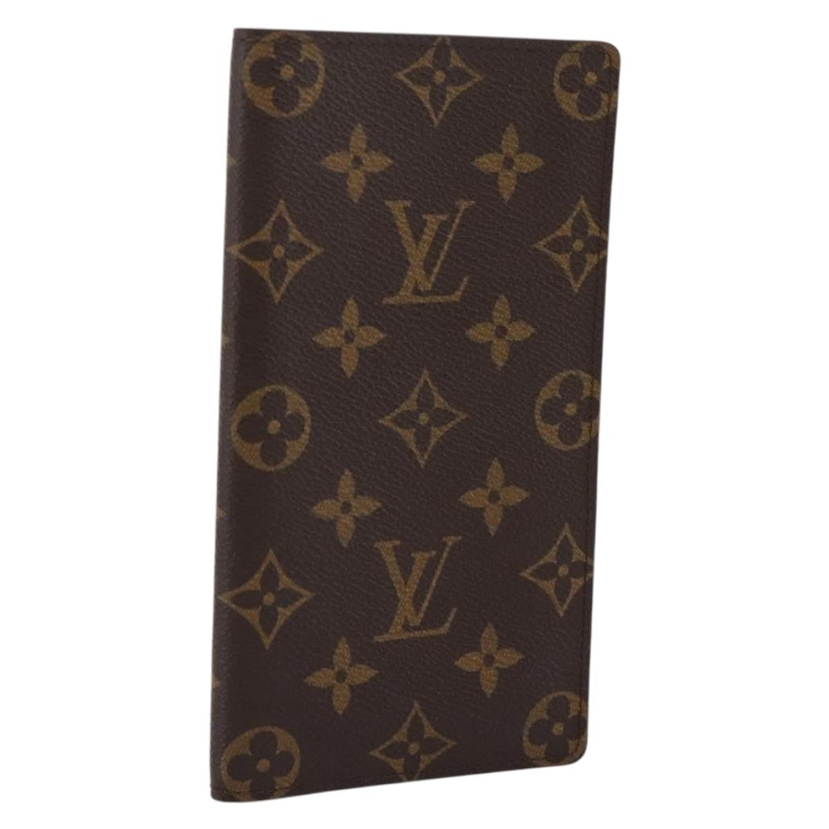 Louis Vuitton Porte Valeurs Checkbook Monogram Canvas Brown Canvas Wallets Accessory (Pre-Owned)