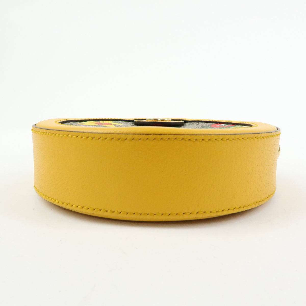 Gucci Ophidia Round Flora Gg Coated Canvas Yellow Leather Shoulder Bag Bag (Pre-Owned)