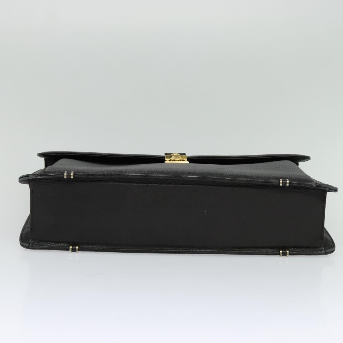 Versace Vintage Leather Black Leather Briefcase Bag (Pre-Owned)