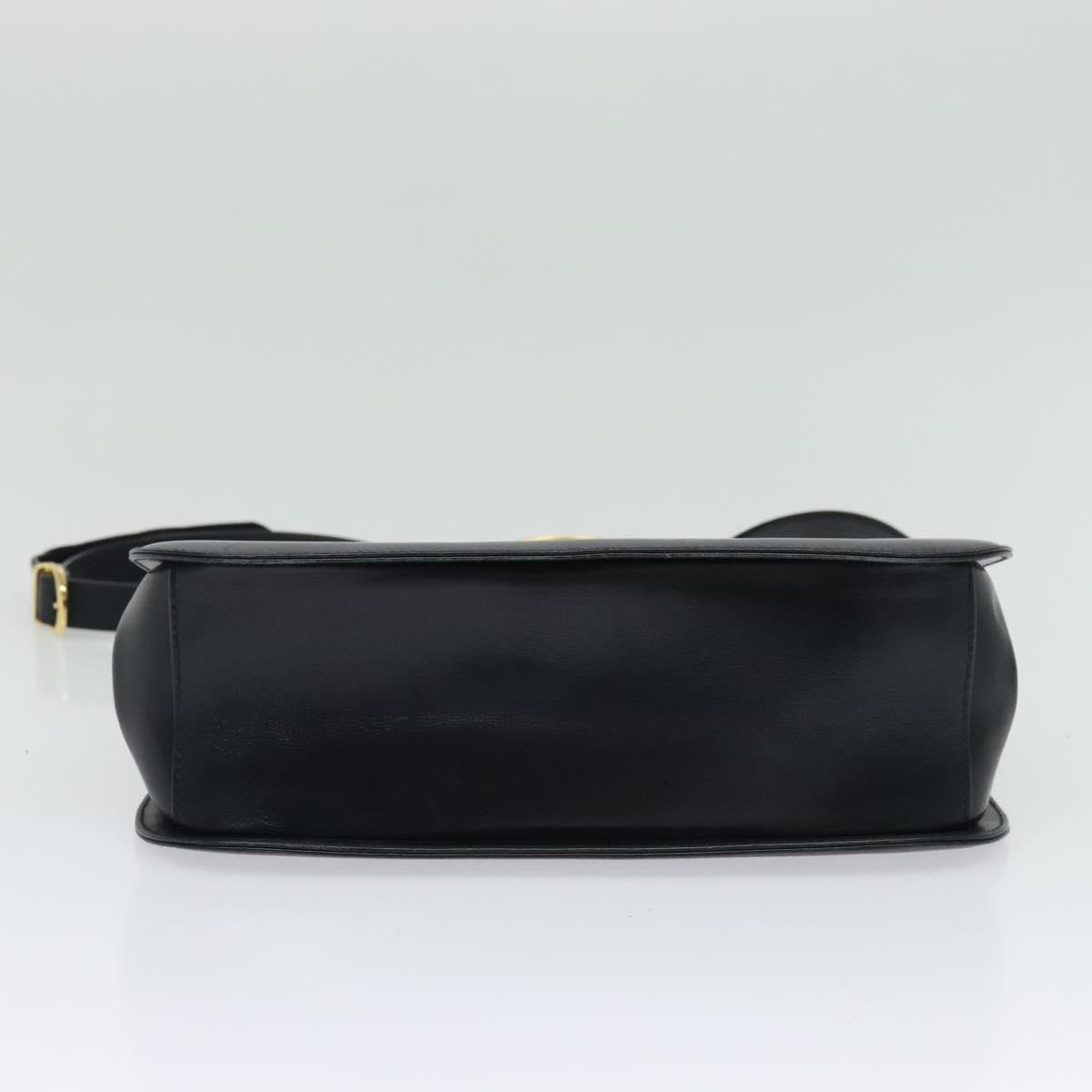 Salvatore Ferragamo Gancini Leather Navy Leather Shoulder Bag Bag (Pre-Owned)