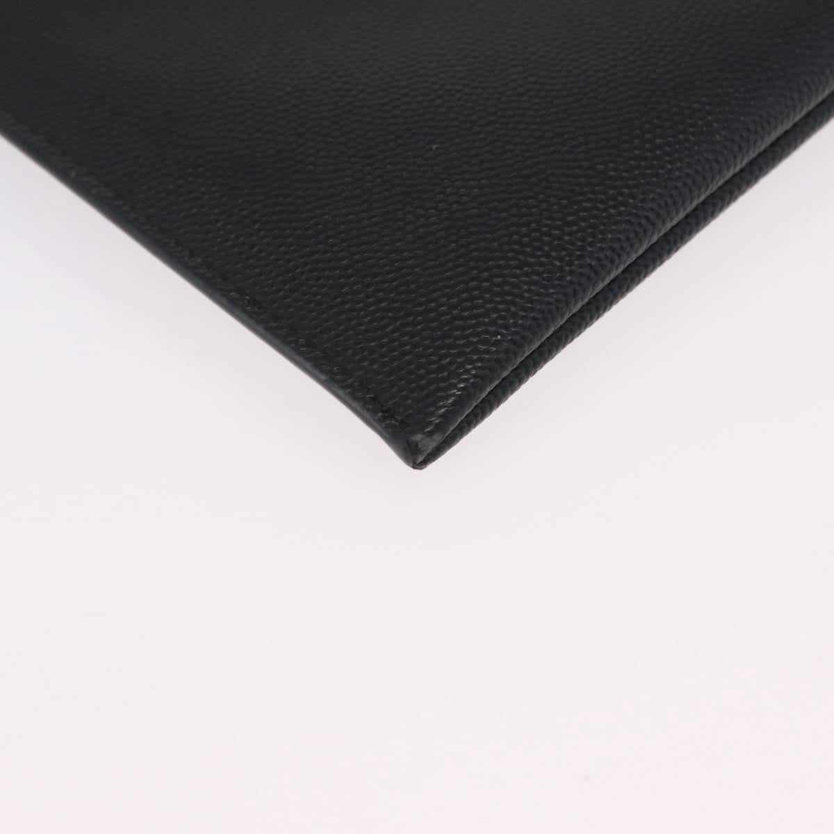 Saint Laurent Letters Zip Clutch Leather Black Leather Clutche & Pouche Bag (Pre-Owned)