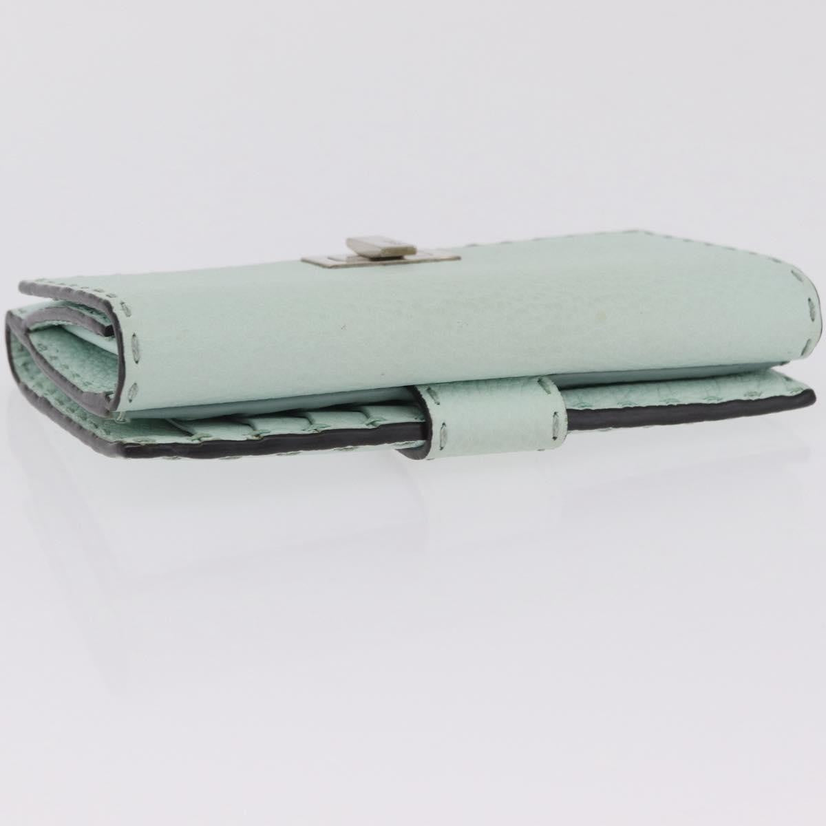 Fendi Selleria Peekaboo Leather Green Leather Wallets Accessory (Pre-Owned)