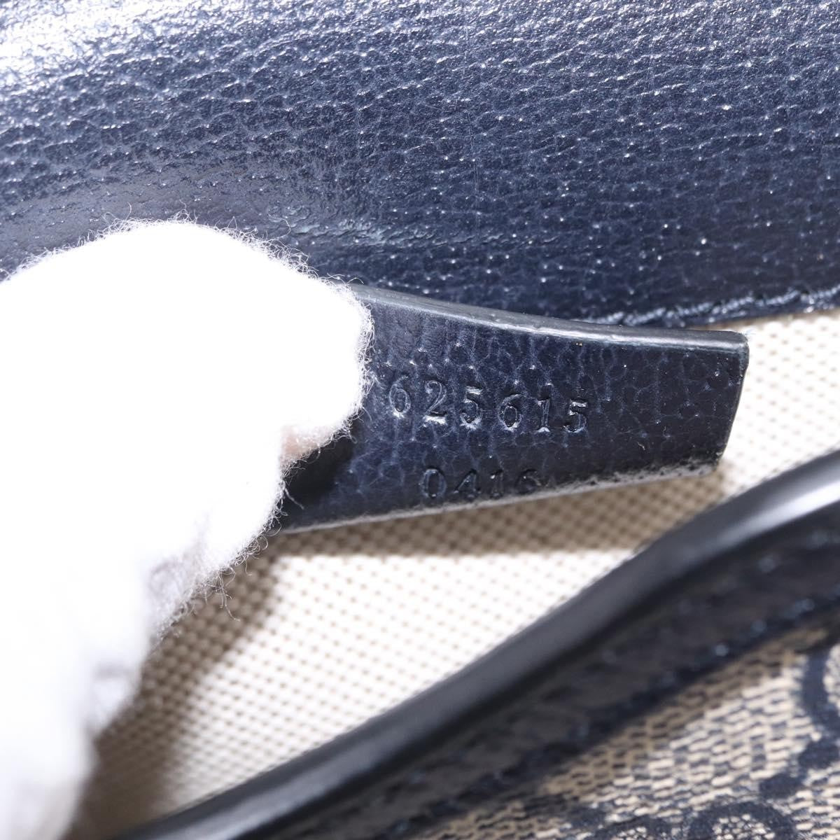 Gucci Horsebit 1955 Gg Coated Canvas With Leather Navy Canvas Crossbody Bag Bag (Pre-Owned)