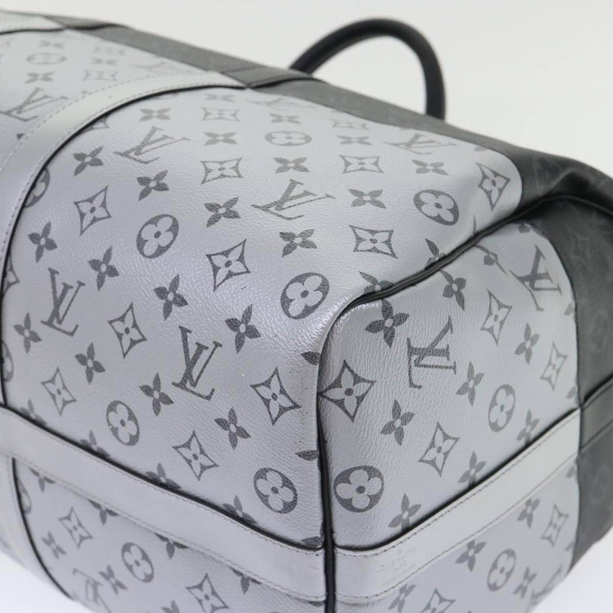 Louis Vuitton Keepall Bandouliere Monogram Eclipse Split Canvas Black Canvas Bag (Pre-Owned)