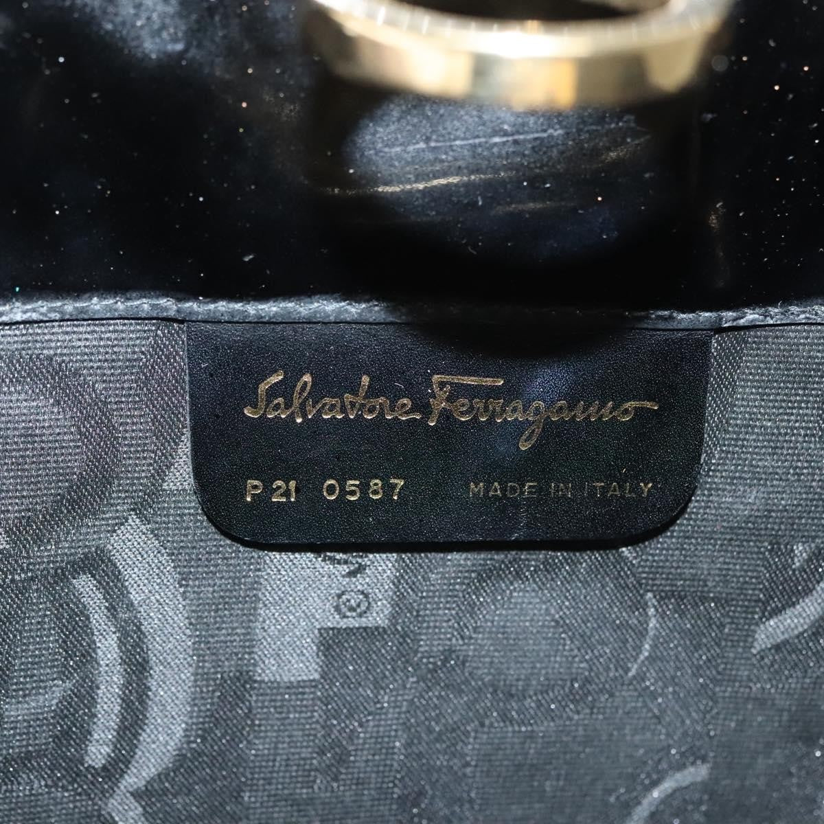 Salvatore Ferragamo Gancini Patent Leather Black Patent_Leather Shoulder Bag Bag (Pre-Owned)