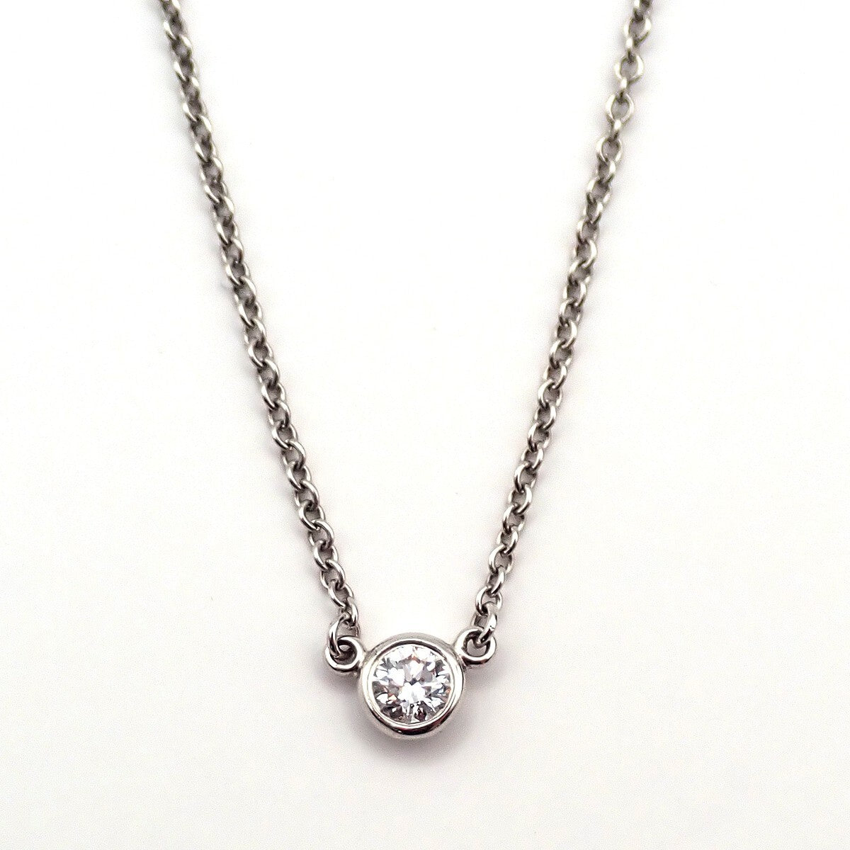 Tiffany & Co. Elsa Peretti Diamonds By The Yard Platinum With Diamond Silver Platinum Jewelry (Pre-Owned)