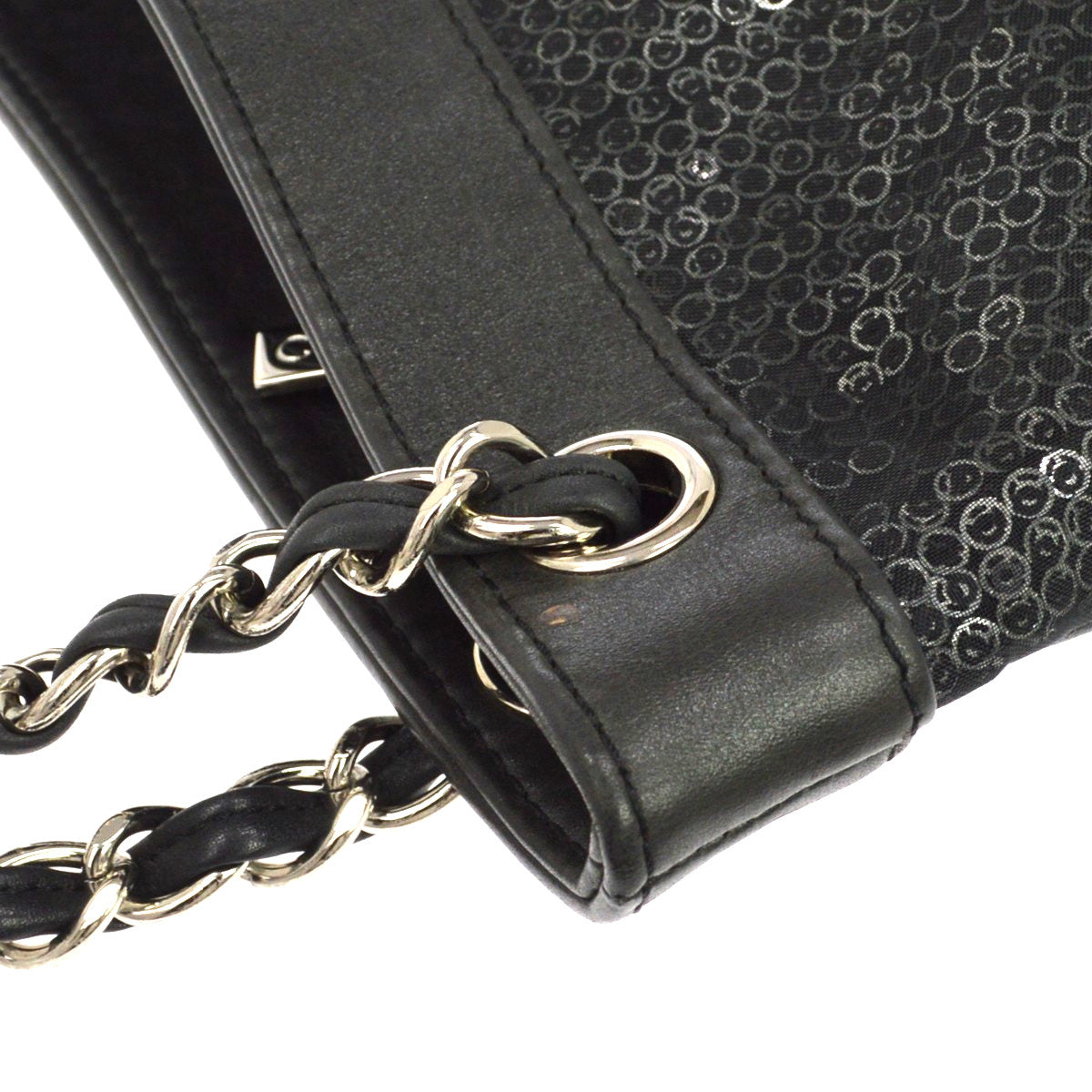 Chanel Hidden Sequins Sequins Black Mesh Shoulder Bag Bag (Pre-Owned)