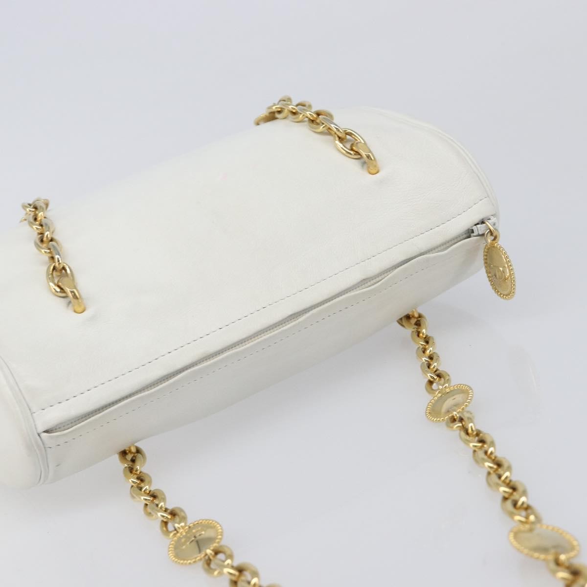 Christian Dior Shoulder Leather White Leather Shoulder Bag Bag (Pre-Owned)