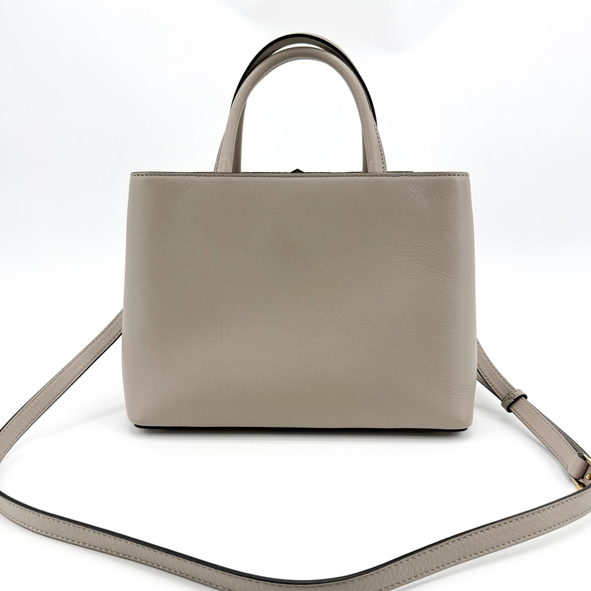 Fendi 2Jours Leather Gray Leather Handbag (Pre-Owned)