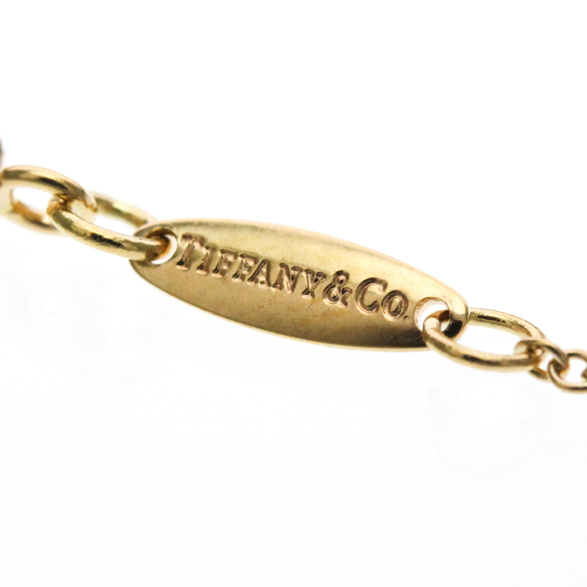 Tiffany & Co. Elsa Peretti Diamonds By The Yard 18K Pink Gold With Diamond Gold Pink_Gold Necklace Jewelry (Pre-Owned)