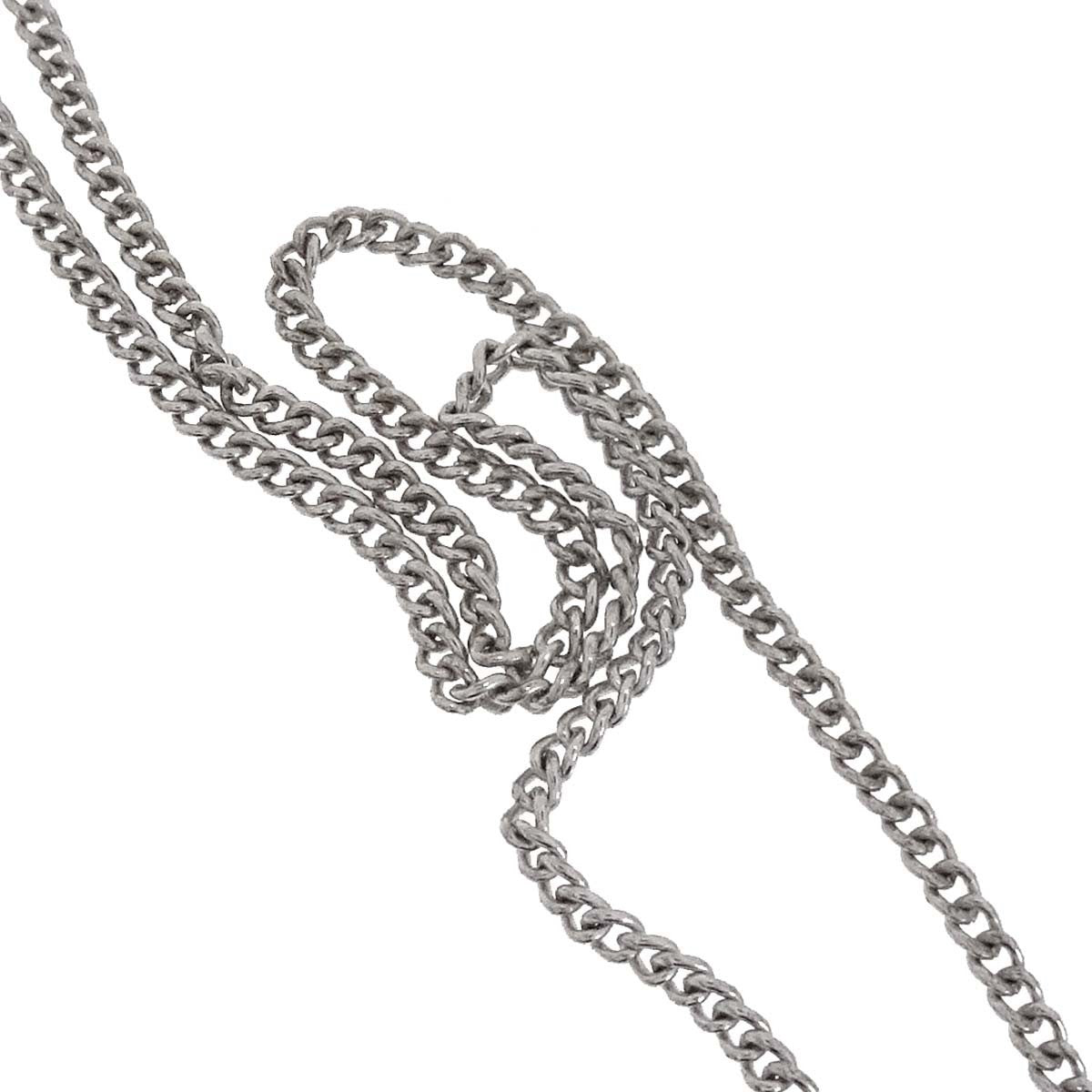 Chanel Cc Pendant Metal With Enamel Silver Silver_Plated Necklace Jewelry (Pre-Owned)