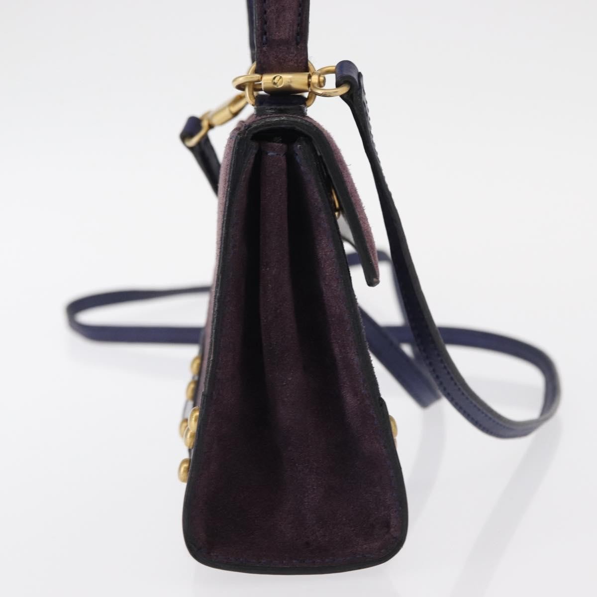 Celine Handbag Suede Purple Suede Handbag (Pre-Owned)