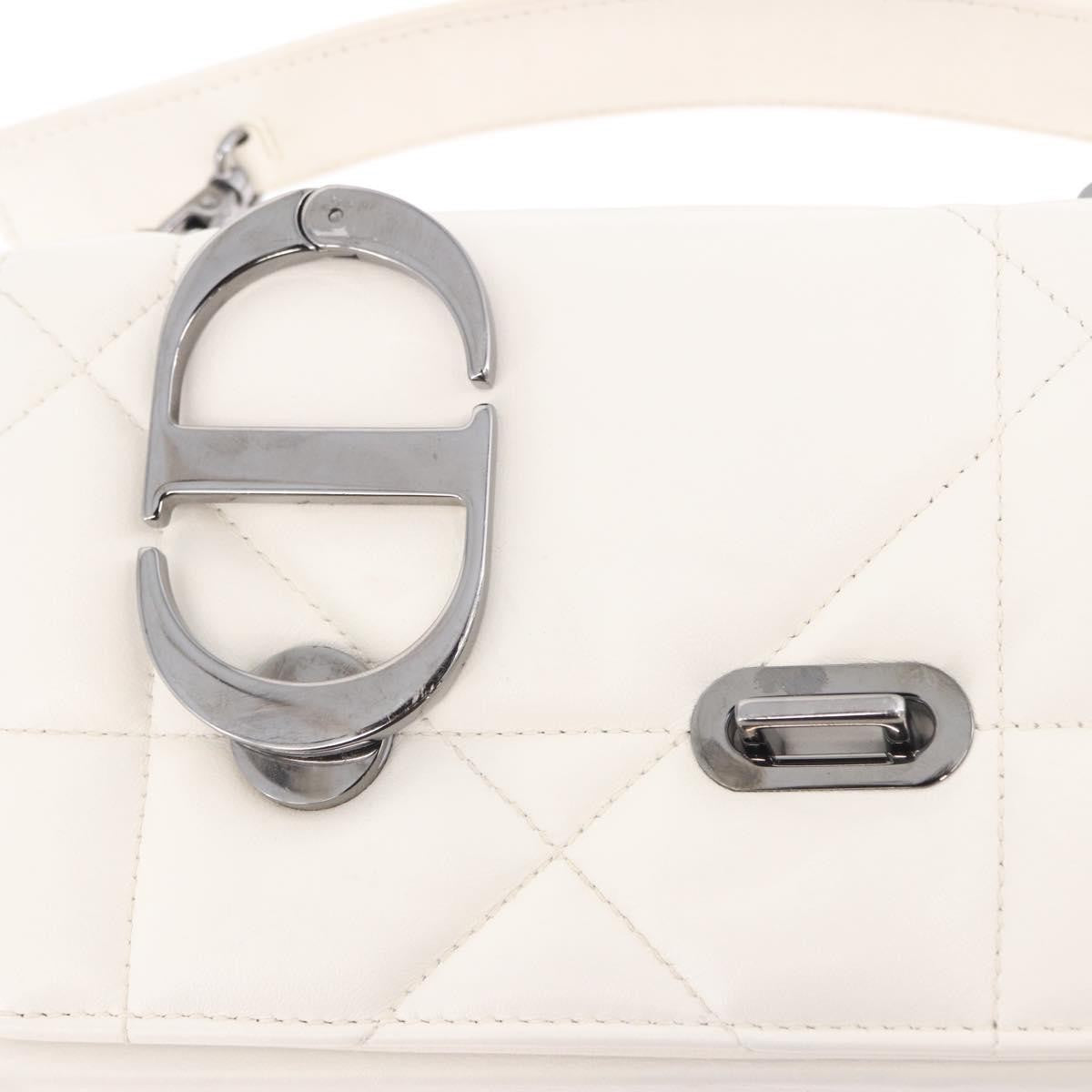 Christian Dior Caro Leather White Leather Handbag (Pre-Owned)