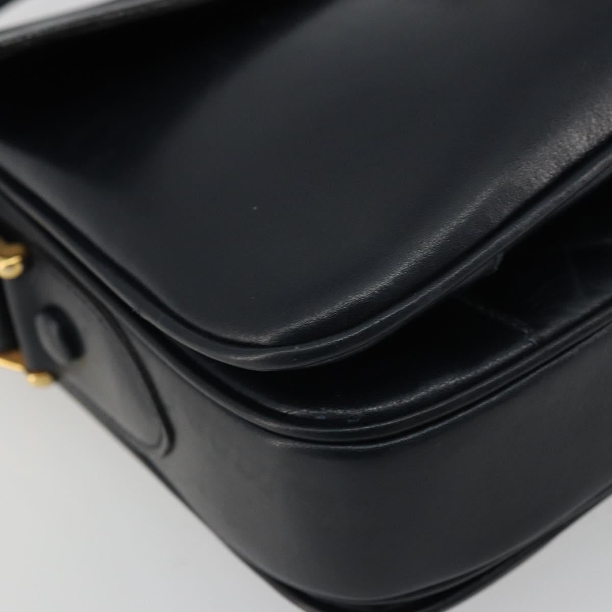 Celine Horse Carriage Leather Black Leather Shoulder Bag Bag (Pre-Owned)
