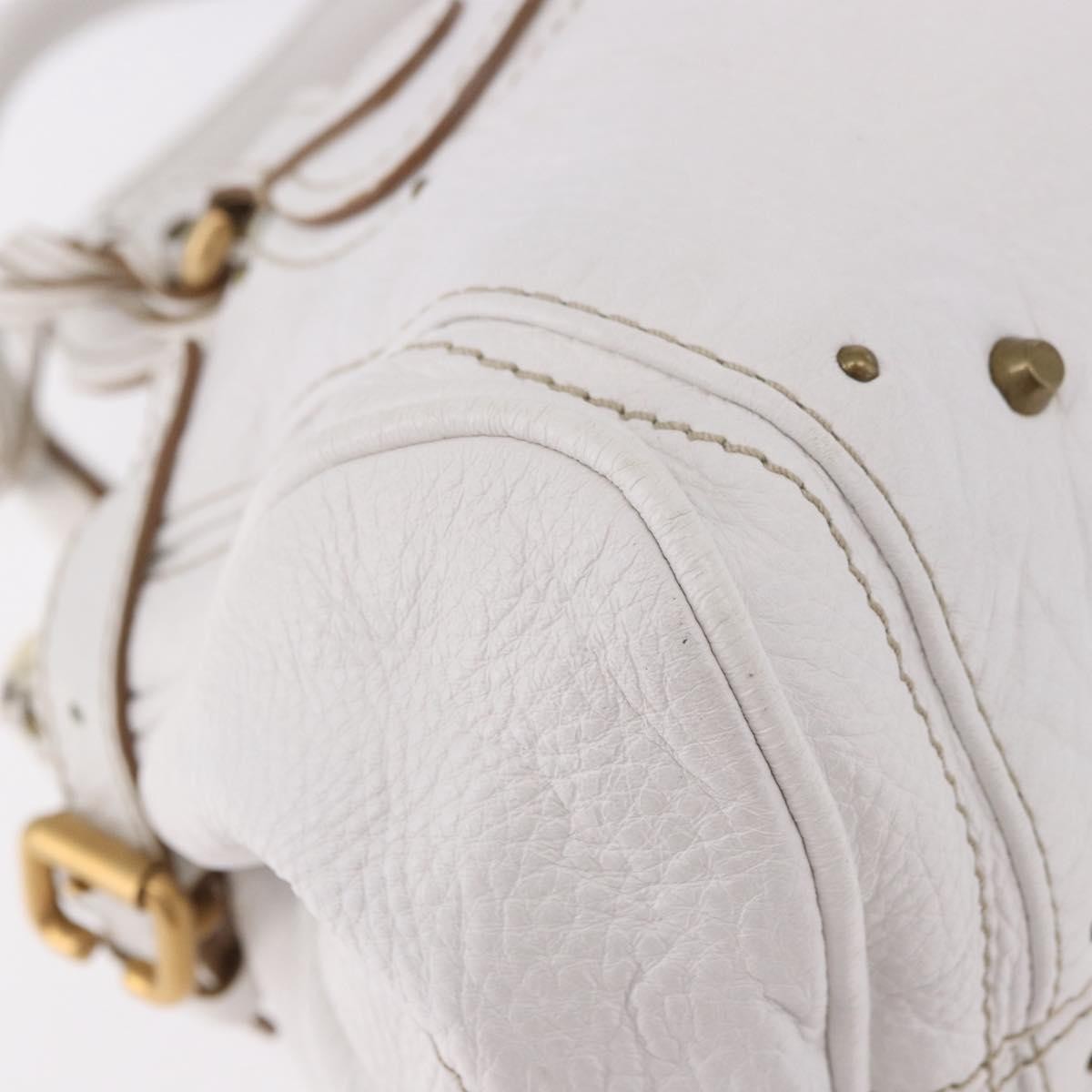 Chloe Paddington Lock Leather White Leather Handbag (Pre-Owned)