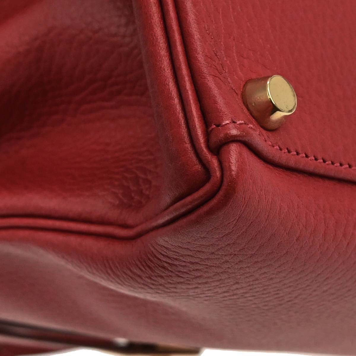 Hermes Kelly Retourne Ardennes Leather Red Leather Handbag (Pre-Owned)
